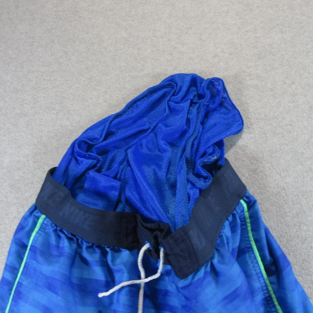 Nike Mens Swim Trunks L x 10‎ Blue 100% Polyester Drawstring Mesh Lined